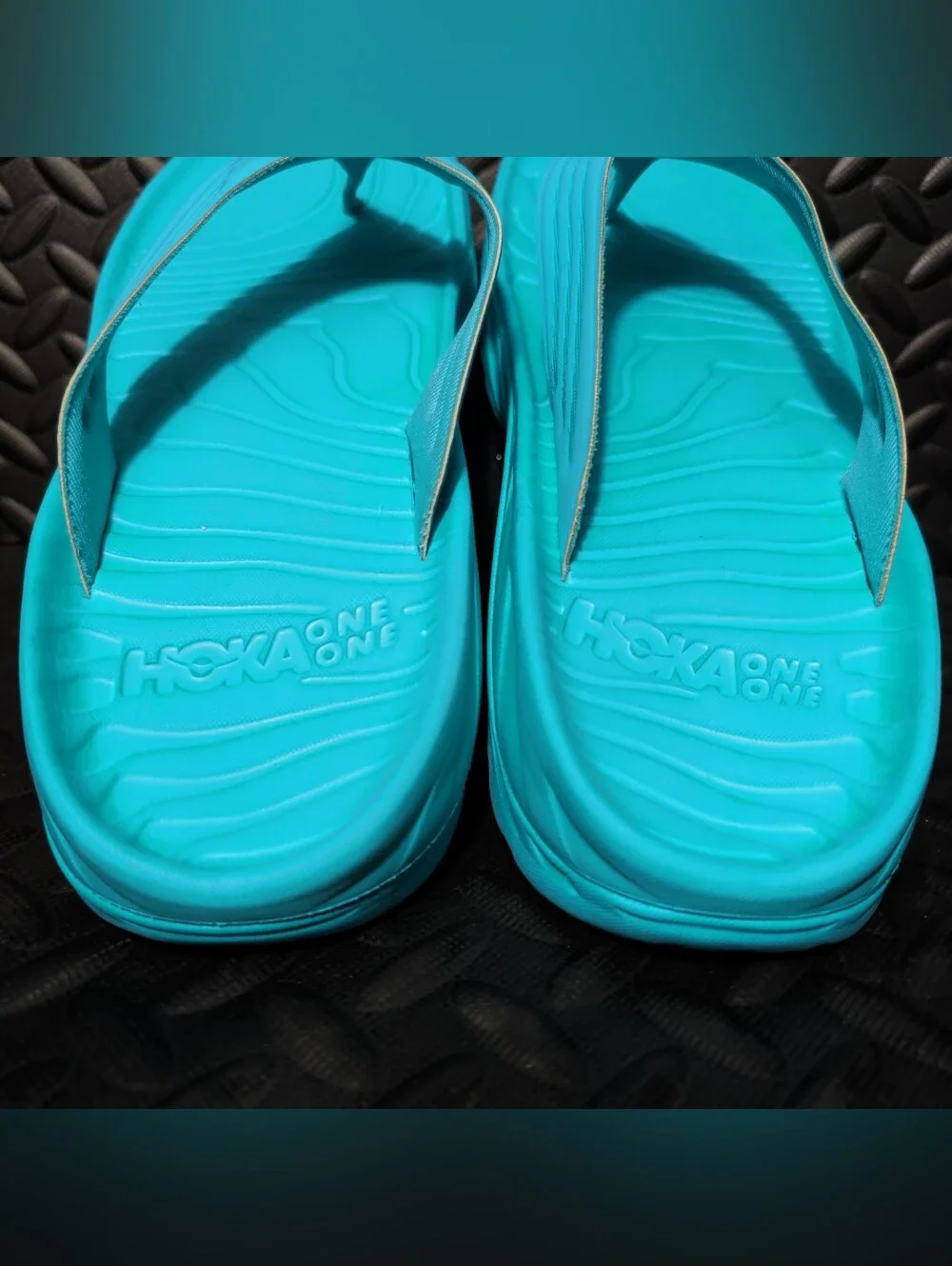 Hoka One One Ora Recovery Flip Scuba Blue/Bellwether Blue size 12